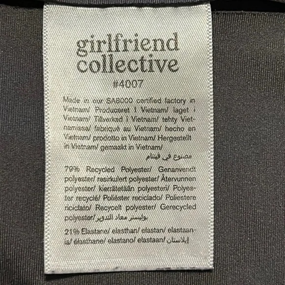 Girlfriend Collective Compressive High Rise Leggings Charcoal Gray Size Small - Picture 4 of 8